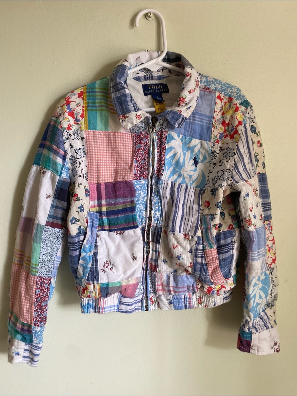 Quilted Patchwork Polo by Ralph Lauren Kid’s Multicolor Zip Up Bomber Jacket